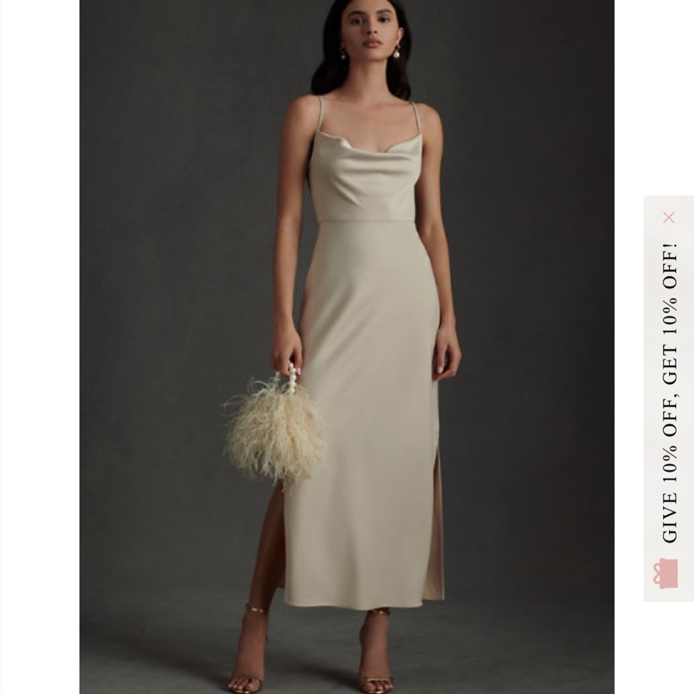 BHLDN Cali Satin Charmeuse Midi Dress